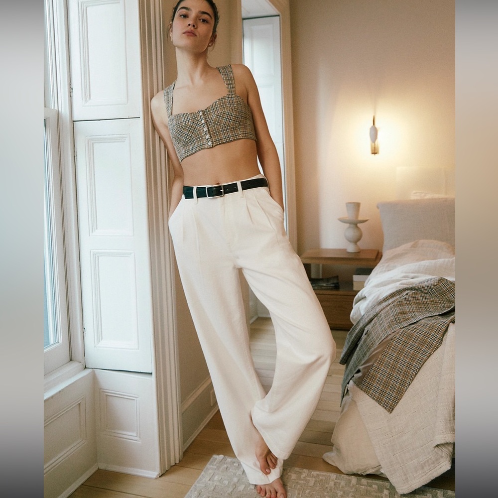 Madewell Tile White Baggy Straight Jeans